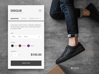 Day 002 - Product Card app cart clean daily100 day002 e-commerce fashion minimal product shoes shop store