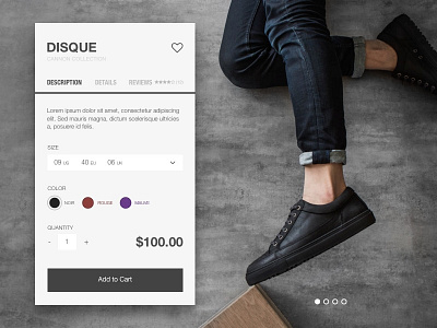 Day 002 - Product Card app cart clean daily100 day002 e commerce fashion minimal product shoes shop store