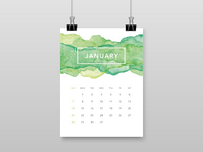 2018 Calendar 18 2018 calendar ui watercolor
