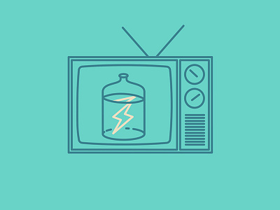 WIP Lightning in a Bottle bottle illustration lightning lines tv
