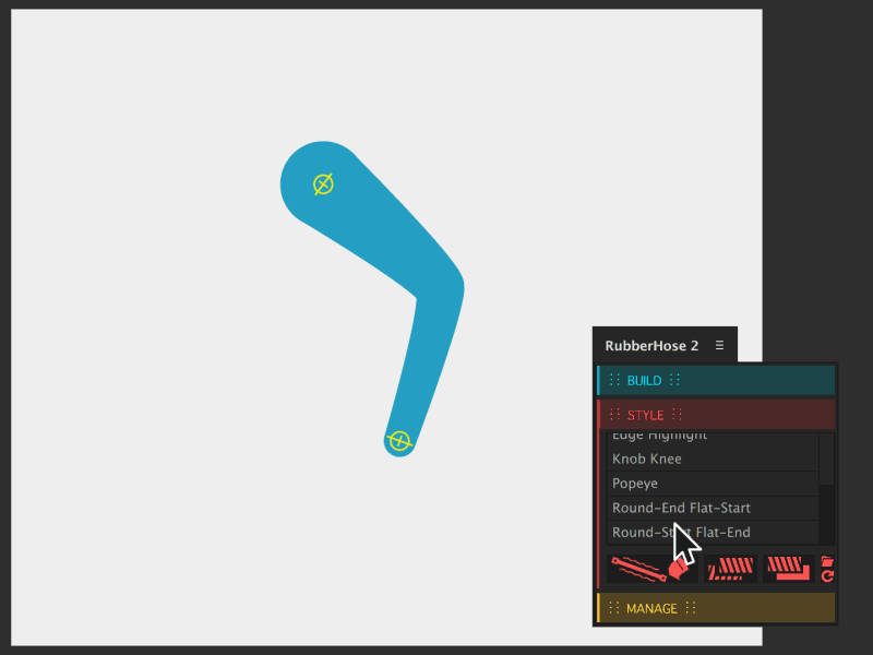 RubberHose 2 - Style panel after effects animation character cycle rubberhose shape layer stroke taper walk