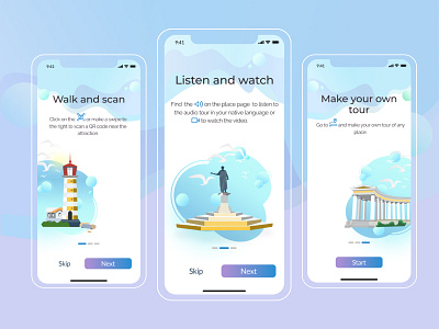 Onboarding screens app cityguide design illustration mobile mobile app design onboarding ui ux