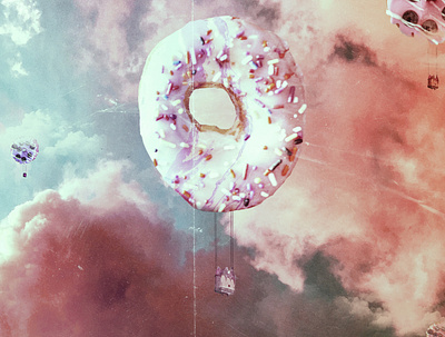0015 art baloon design donut fantasy fly sky