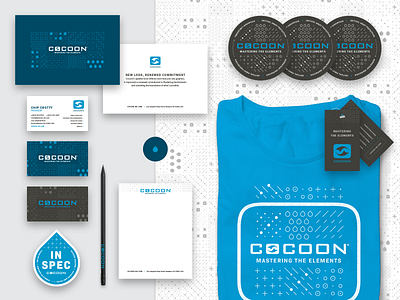 Cocoon Brand Launch Package brand brand identity branding business cards coaster design identity logo swag t shirt tissue