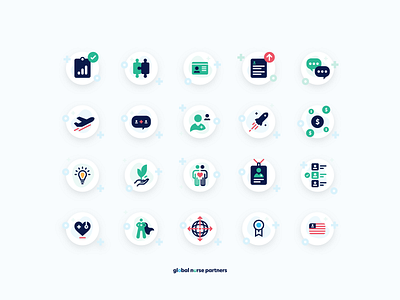 Global Nurse Partners Icon Set branding icons nurse ui ux