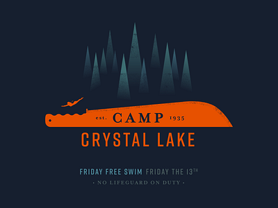 Friday Free Swim branding illustration logo typography