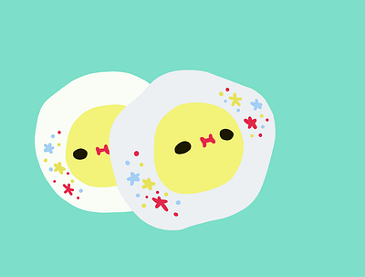 huevosfritos cartoon character colourful cute design eggs fried eggs handmade illustration kawaii logo original