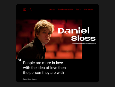 Daniel Sloss branding design figma firstshot stand up ui web