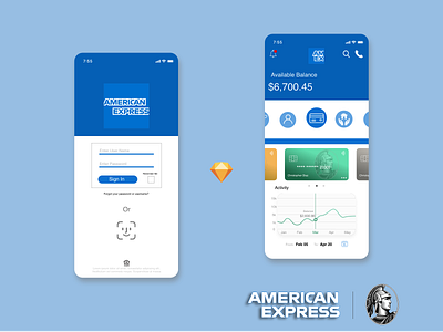 AMEX Redesign app clean design designer flat hireme minimal smooth ui vector