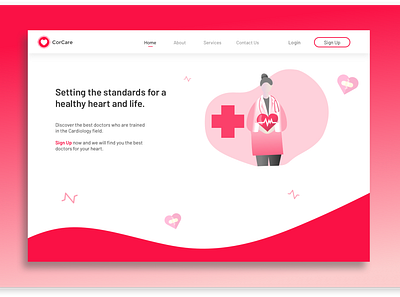 Corcare branding clean design flat logo minimal smooth ui ui ux vector