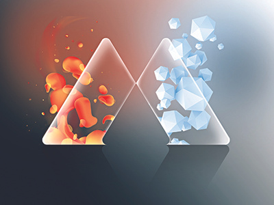 Fire and Ice comparing design fire ice logo