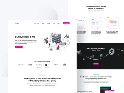 Avo Homepage app brand design geometry illustration minimal typography ui ux web