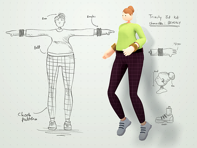 Beverly 3d anatomy attire behindthescene cinema4d clothing design female geometry girl illustration kit sketch trinity wip
