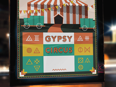 Gypsy Poster Mockup circus cloud decoration fun gypsy symbol tent