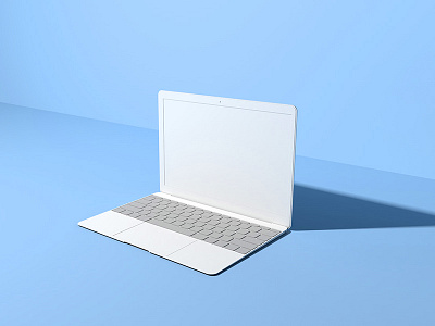 Macbook 3d apple blue c4d laptop mac macbook mobile model