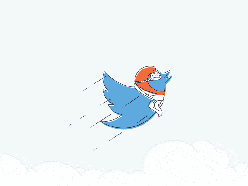 Twitter Boost animation bird boost clouds fly gif helmet pilot twitter