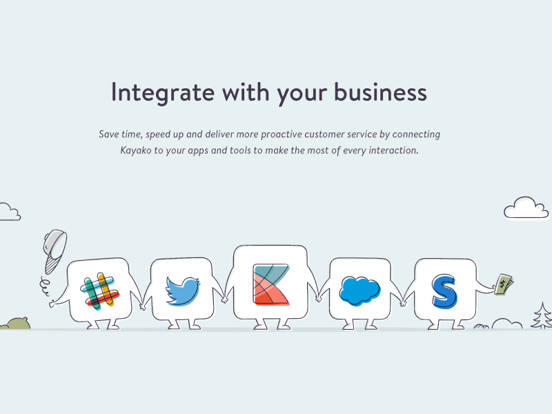 Integration Illustration collaboration hand hold integration salesforce slack stripe twitter