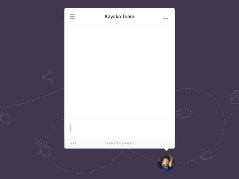 Kayako Messenger animation chat conversation messenger type ui ux. widget