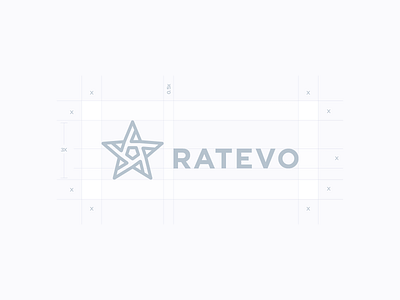 Ratevo Logo grid brand geometry grid identity line logo mark minimal ratevo star