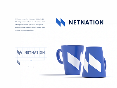 Logo For Netnantion brand branding design geometry icon identity logo mark minimal netnation