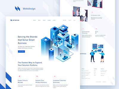 Netnation Homepage branding design geometry homepage identity illustration minimal ui ux website