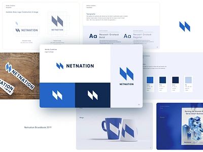 Netnation Brandbook brand branding design geometry icon identity illustration logo mark minimal