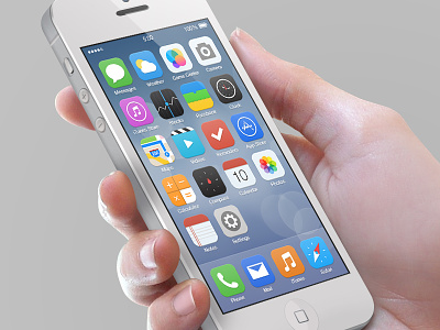 iOS7 Reimagined flat home icons ios7 iphone5 redesign simple white