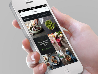The Whole Pantry app blur cooking feed food green healthy iphone nav recipe ui ux
