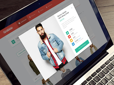Product Lightbox dashboard lightbox popup product retail statistics stats ui web