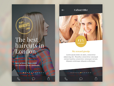 Business Template app hair ios iphone mobile offer template ui ux