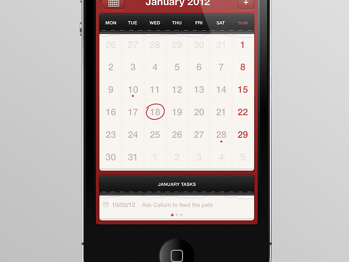 WIP - Calendar App by Zane David on Dribbble