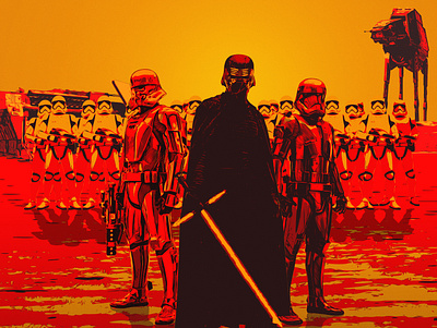Star Wars Kylo Ren and Troops design illustration photoshop vector