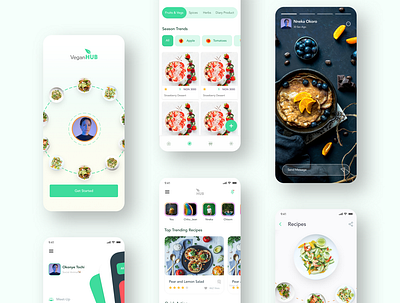 Vegan Hub🌱 ☘️ agrotech app branding design food green illustration ui ui design ux design vegan