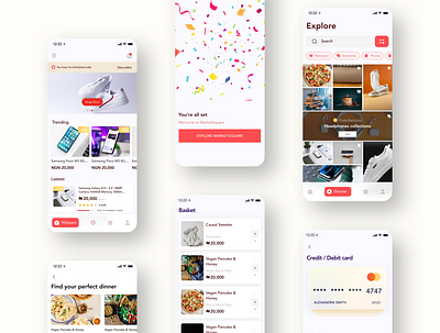 Market Square app design e commerce food green market ui uiux user experience user interface ux uxui