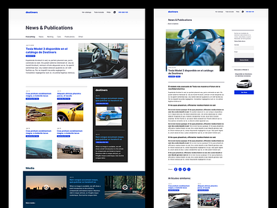 Destiners Blog article page blog car cars corporate interface marketing minimal renting resources ui web