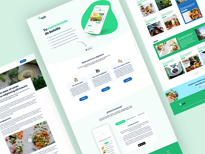 4eat Website app article avocado blog green ios landing nutrition typography web