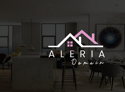 Logo Design for Aleria domain real estate agency construction logo houselogo illustration logo logo design real estate logo