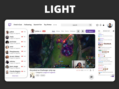Redesign Twitch Interface interface interfacedesign twitch ui uidesign ux uxdesign