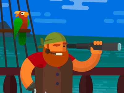 Pirate animation character flat illustration motion