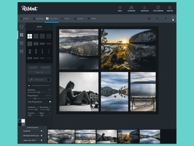 Ribbet Collage 2 3danimation animation collage editor motion photo ui ux