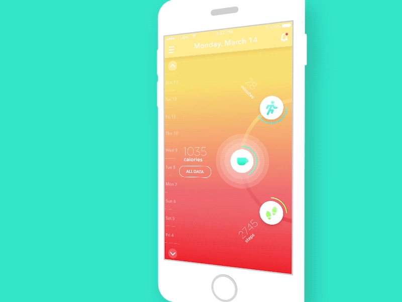 BeBright App 3d Animation 3danimation animation flat interface iphone motion rotation ui ux