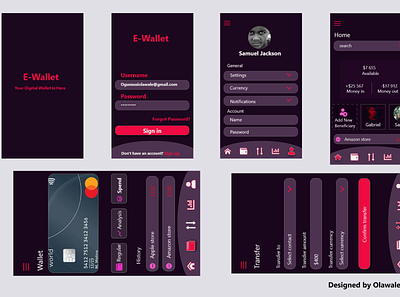 E Wallet App adobe xd app branding figma illustration illustrator logo ui ux