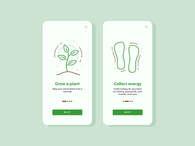 Virtual Forest Onboarding Screen android app clean daily ui forest green ios line art minimal mobile mobile app onboarding onboarding screen onboarding ui plant ui ui design user experience user interface ux design