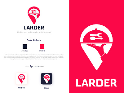 larder logo brand design brand identity branding branding design design food app food logo graphic design logo logodesign minimal