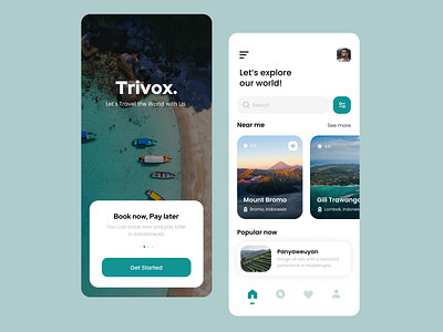 Trivox - Travel Apps apps colorful modern nature travel ui ux