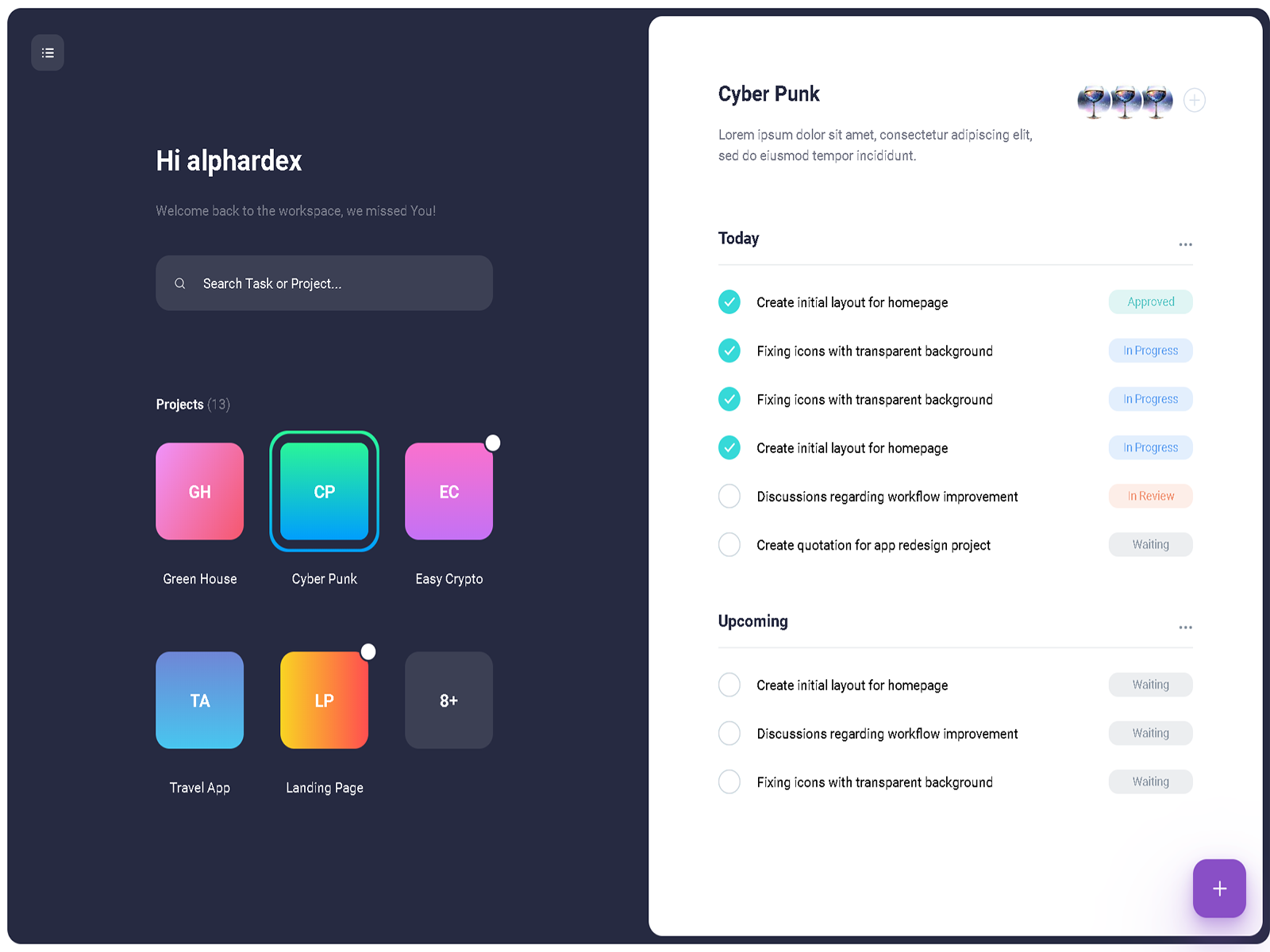 Dashboard - Task Management by alphardex on Dribbble
