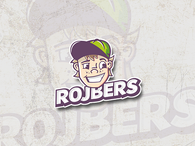 Rojbers logo branding breakdance cartoon character funny grzegorz illustration logo music vector