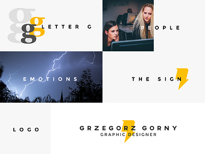 Personal logo bolt brand g grzegorz logo mark personal sign symbol thunder