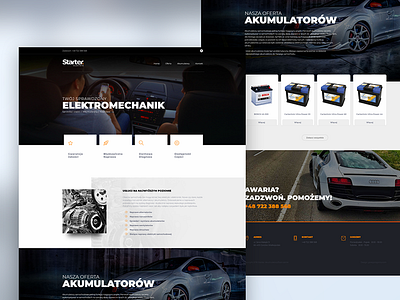 Auto electrical service auto car layout modern ui ux web design website wordpress
