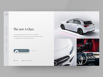 Mercdes Benz A-Class app branding car concept design flat minimal redesign ui ux web